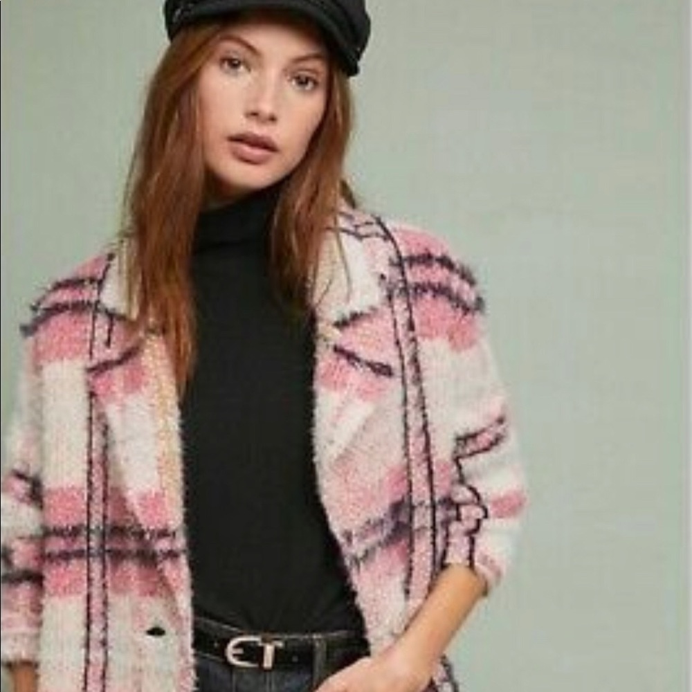 Maeve Anthropologie Aurelia Plaid Sweater Jacket